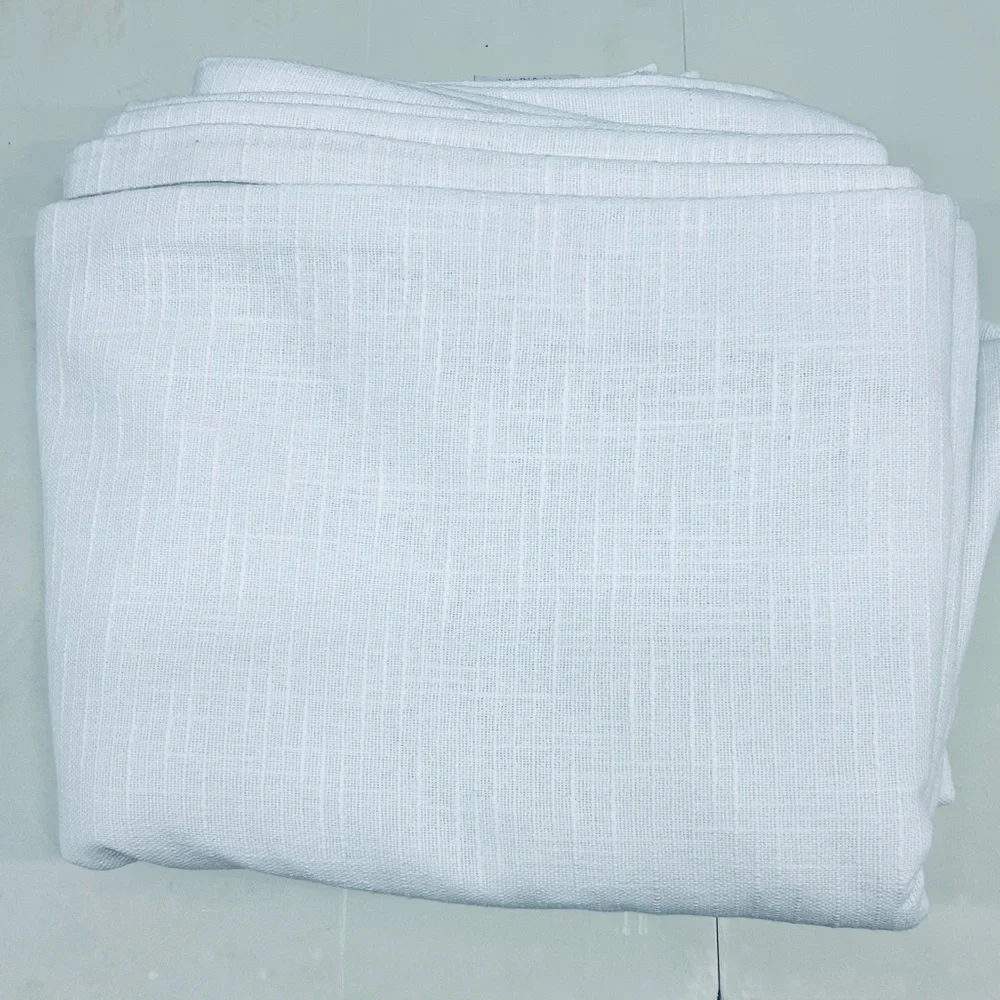 NWOT QUINCE 48x108 Cotton Slub Room Darkening Curtain White 8520
